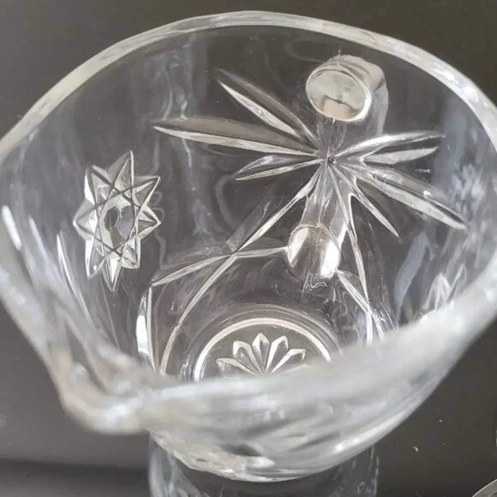 Vintage Mid Retro Century Modern Anchor Hocking Star of‎ David Sugar and Creamer